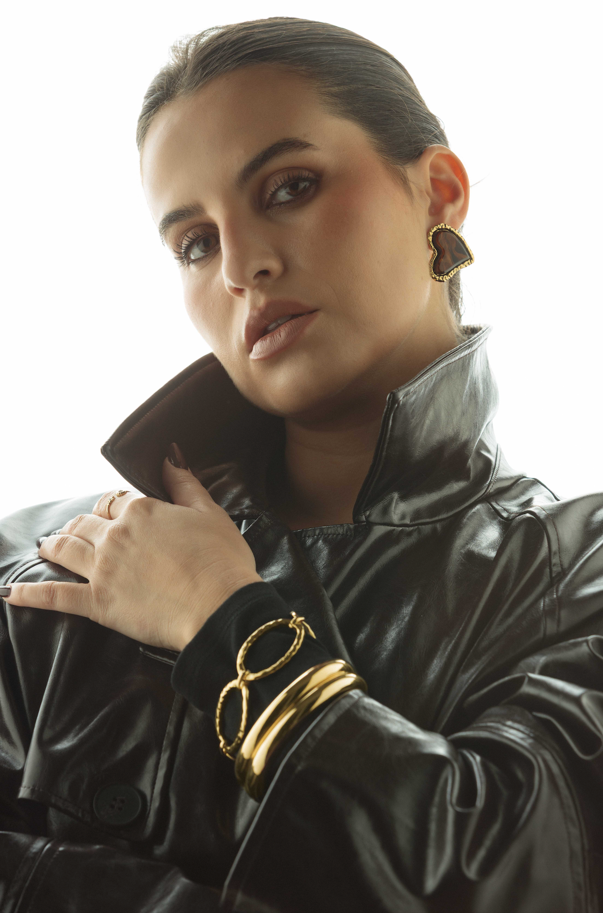 combinação de pulseiras em aço inoxidável