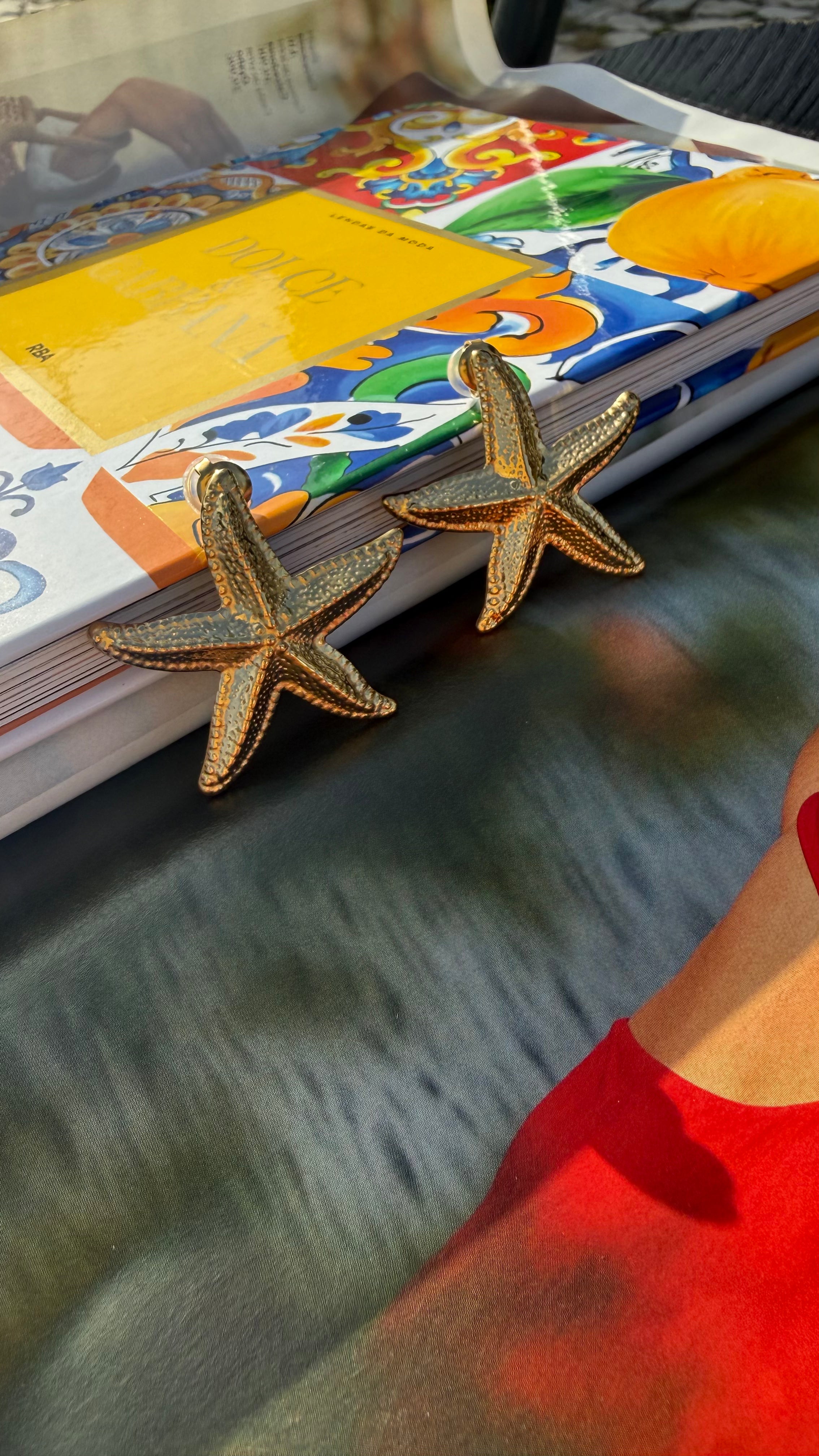 brincos estrela do mar em aço inoxidável