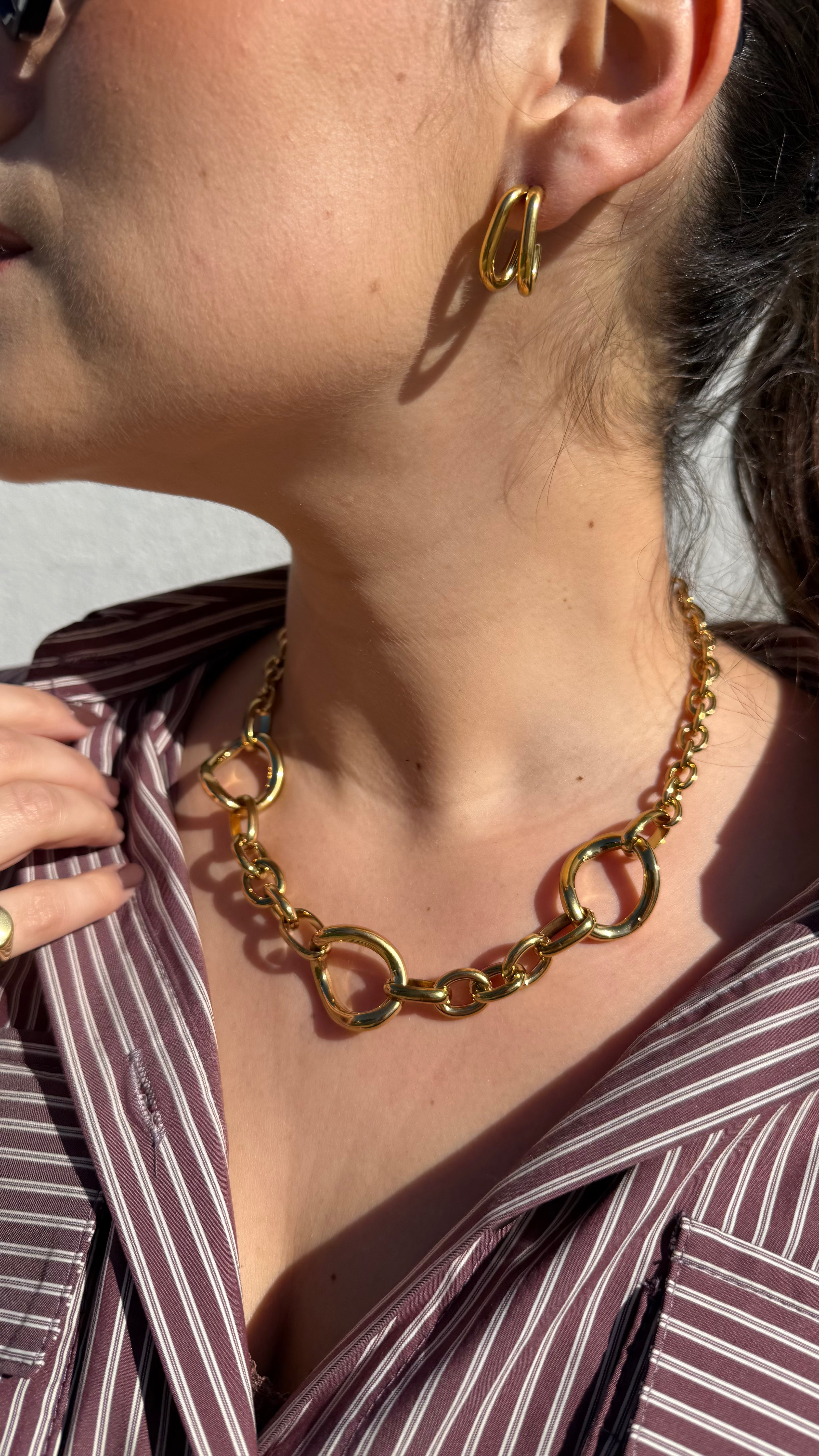 colar corrente grossa com elos